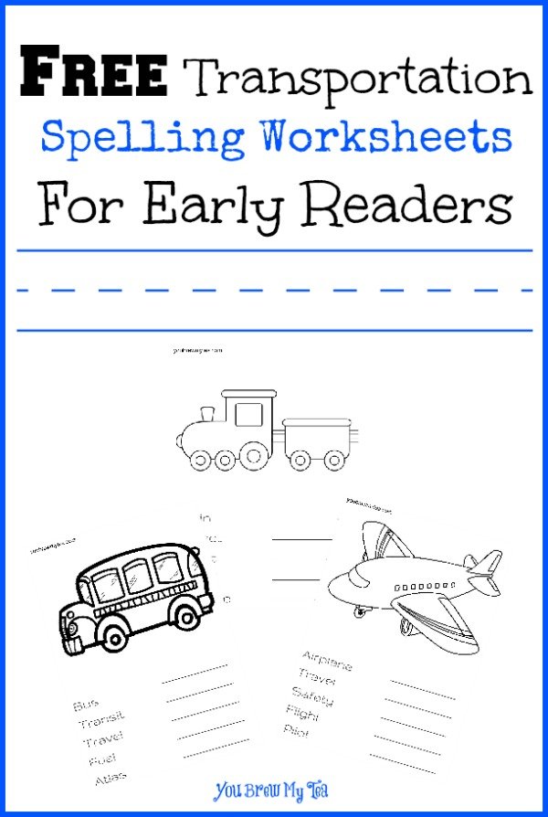 Free Transportation Spelling Worksheets For Early Readers