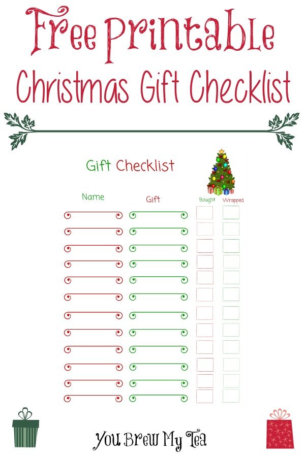 Free Printable Christmas Gift Checklist