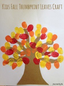 Kids Fall Thumbprint Leaves Craft