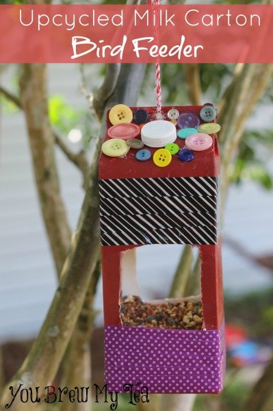 Upcycled Milk Carton Bird Feeder You Brew My Tea