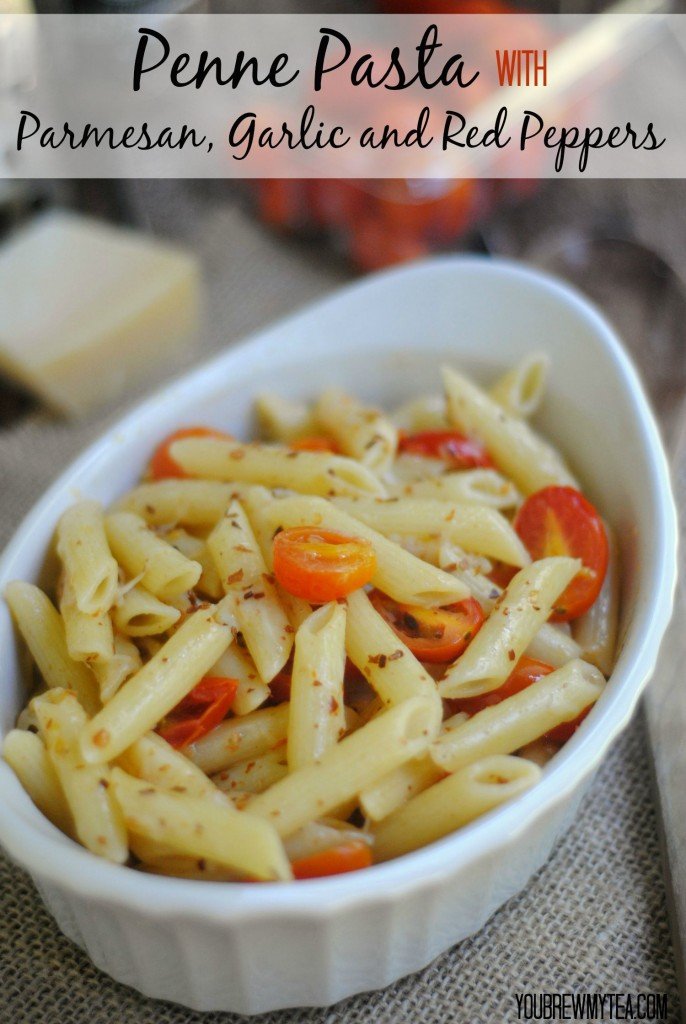 Penne Pasta With Parmesan, Garlic and Red Peppers