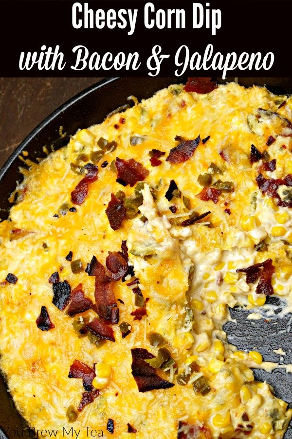 This amazing Cheesy Corn Dip Recipe has great flavors like bacon, jalapeno, cheddar and Parmesan to create a hearty dip everyone loves!