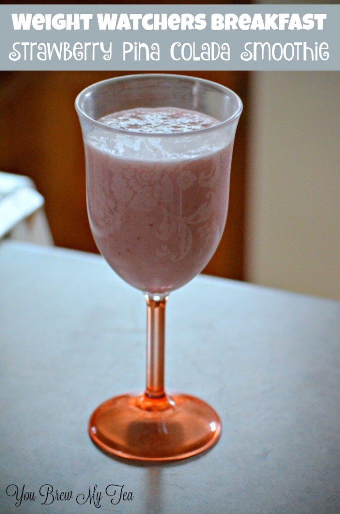 Don't miss this delicious Weight Watchers Breakfast! Strawberry Pina Colada smoothie is just what you need to start the day!