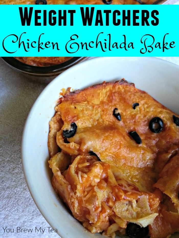 Make this Enchilada Bake that is super easy and delicious with only 6 SmartPoints on Weight Watchers! A perfect slow cooker or freezer meal for busy moms on the go!