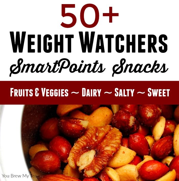 Weight Watchers SmartPoints Snacks are easy to manage with this amazing list of over 50 suggestions! Arranged by point value and type of snack, this list is easy to navigate!