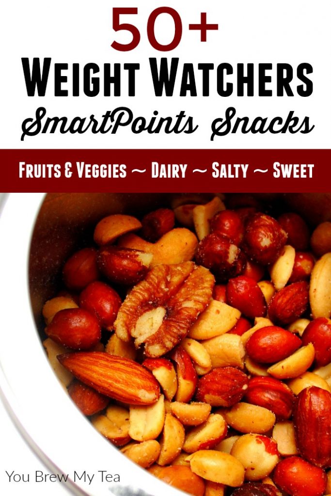 Weight Watchers SmartPoints Snacks are easy to manage with this amazing list of over 50 suggestions! Arranged by point value and type of snack, this list is easy to navigate!