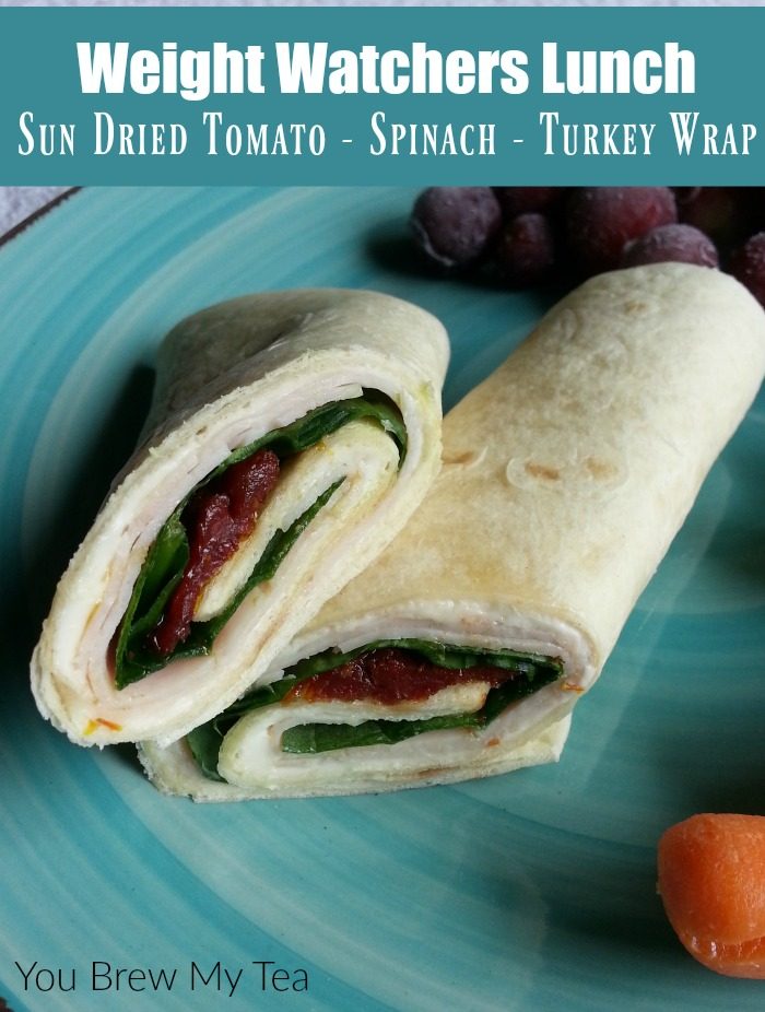 Weight Watchers Lunch is easy to plan with this delicious Turkey Wrap! SmartPoints are already calculated for this flavorful wrap with sun dried tomatoes and spinach!