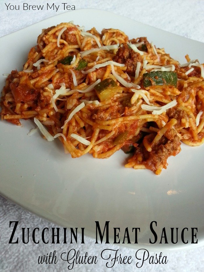 Gluten Free Pasta with Zucchini Meat Sauce You Brew My Tea