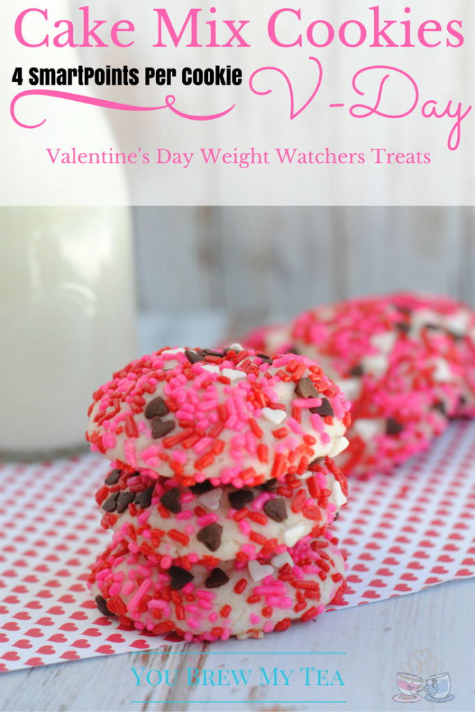 Cake Mix Cookies are the ideal treat for Weight Watchers Valentine's Day Cake Mix Cookies! I love how easy these are to make at only 4 SmartPoints each!