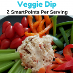 This Healthy Veggie Dip is a favorite 2 SmartPoints treat that is a great way to get kids to eat more vegetables! Weight Watchers Dip recipe everyone wants!