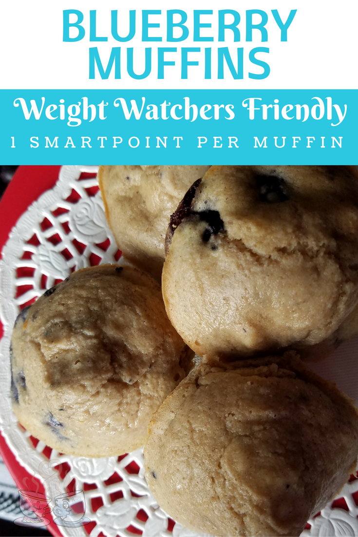 Blueberry Muffin for only 1 SmartPoint Per Muffin! This 3-Ingredient Blueberry Muffin Recipe is super easy, ready in 15 minutes and delicious! 