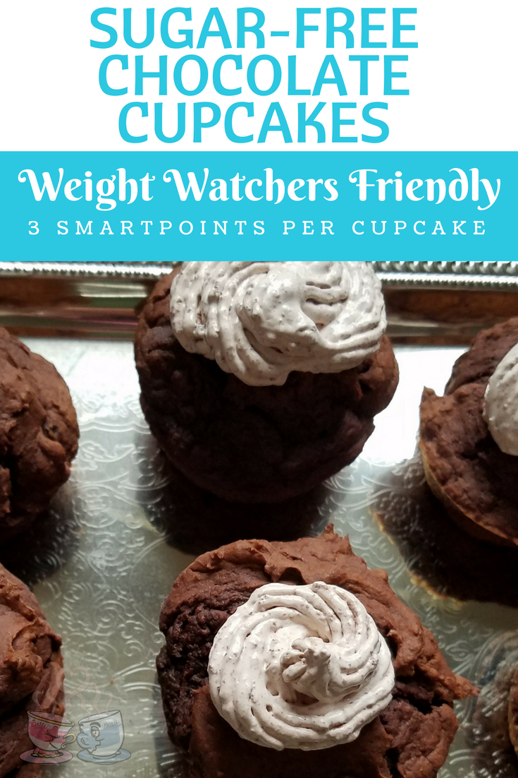 Sugar-Free Chocolate Cupcakes are easier than ever to make with this fast recipe! Only 3 SmartPoints Per Cupcake on Weight Watchers - icing included!