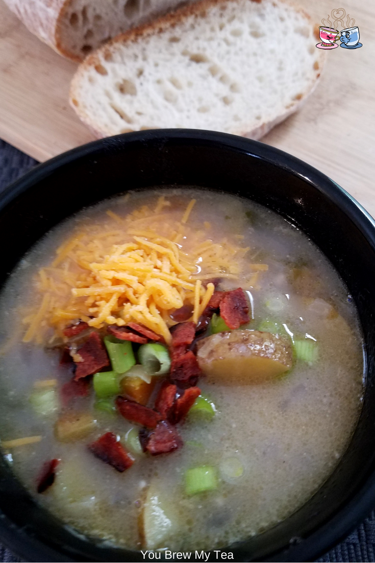 Vegan Potato Soup is a great winter soup recipe your family will love! Delicious Dairy Free Soups are hard to find, but this one is a winner across the board! #vegan #vegansoup