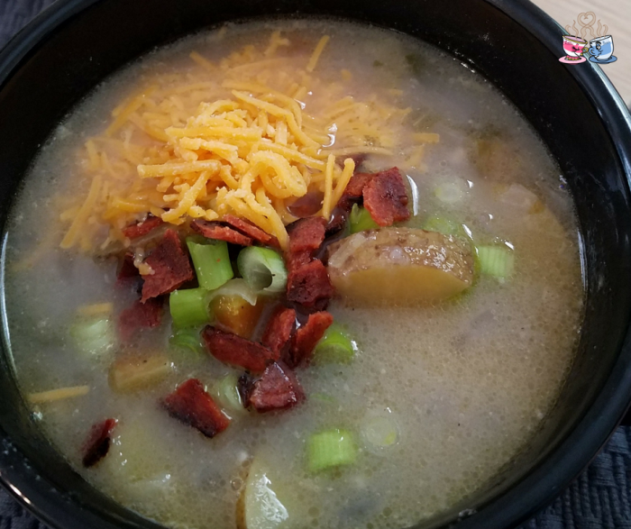 Vegan Potato Soup is a great winter soup recipe your family will love! Delicious Dairy Free Soups are hard to find, but this one is a winner across the board! #vegan #vegansoup