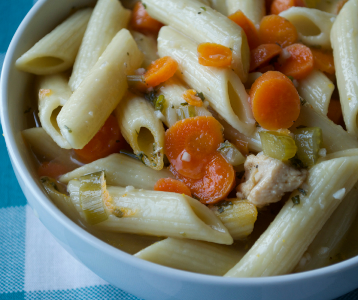 This Lemon Chicken Noodle Soup from Scratch recipe is a great spin on a classic! Tons of delicious flavor that is ready in under half an hour!