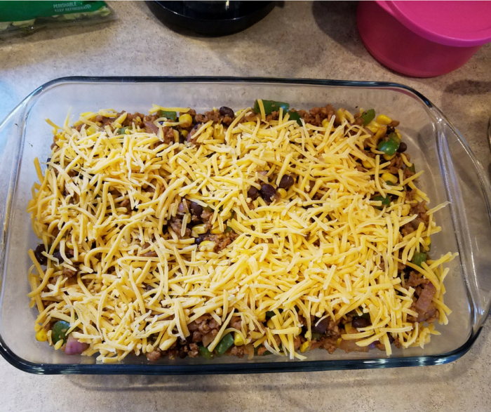 Make this Mexican Tater Tot Casserole as a great Weight Watchers FreeStyle recipe that will please the entire family! A perfect option for weeknight dinners that kids will love and only 6 SmartPoints on Weight Watchers FreeStyle!