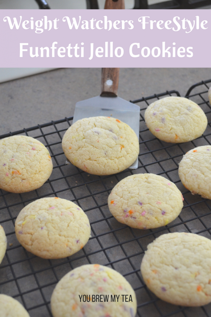 Make easy Funfetti Jello Cookies that fit into your Weight Watchers FreeStyle menu at only 2 SmartPoints each! A great Weight Watchers cookie that is family friendly!