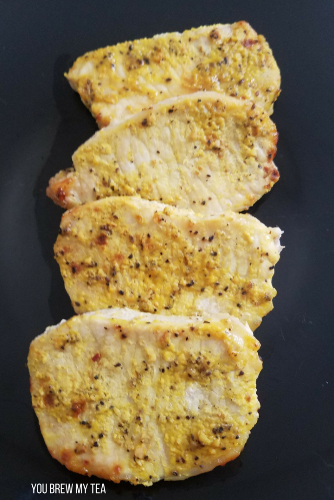 Air Fryer Honey Mustard Pork Chops are delicious and easy to make! A great Weight Watchers FreeStyle recipe that everyone loves and is ready in just 12 minutes!