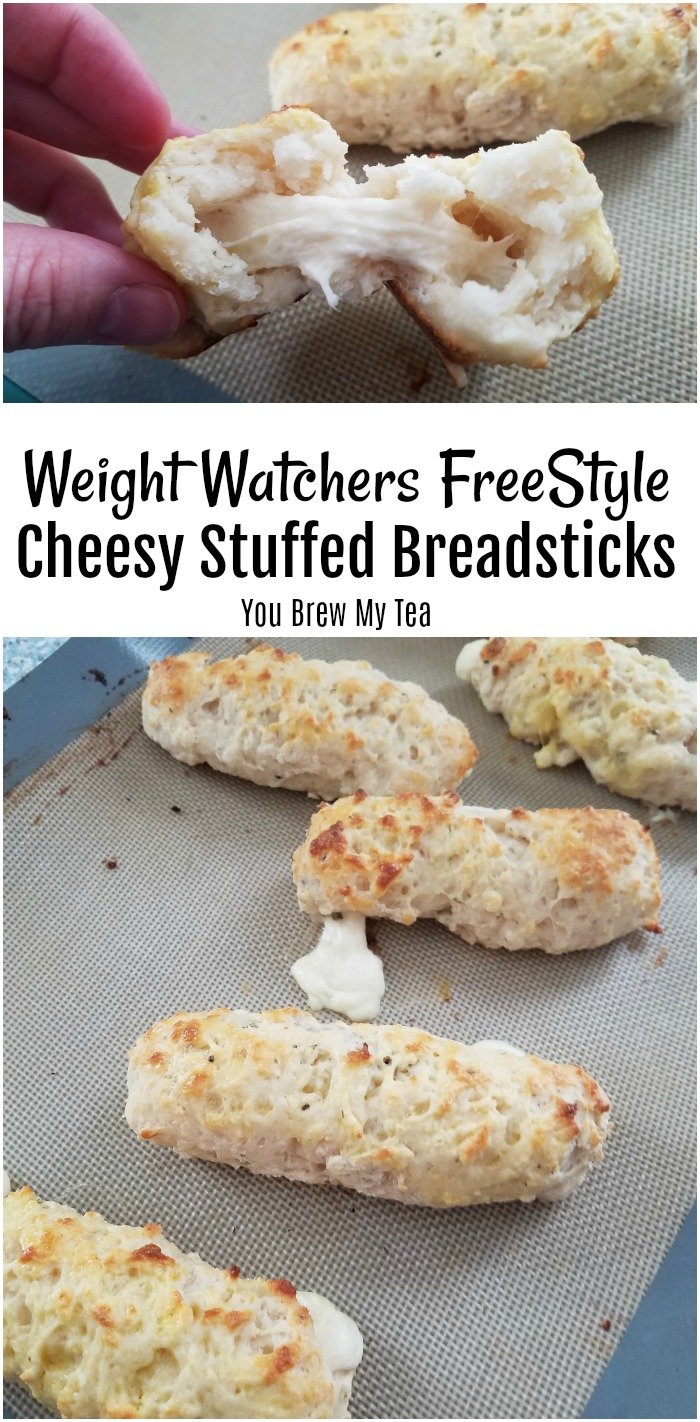 Weight Watchers FreeStyle Cheesy Stuffed Breadsticks are a great option you'll love to make! 4 FreeStyle SmartPoints for each delicious cheese stuffed breadstick! A great Weight Watchers FreeStyle recipe!