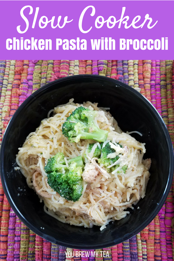 Weight Watchers FreeStyle Chicken recipes are so easy when you make ones like this Slow Cooker Chicken Pasta with Broccoli! Cheesy pasta with delicious moist slow cooked chicken makes a perfect kid-friendly Crockpot meal low in FreeStyle points!