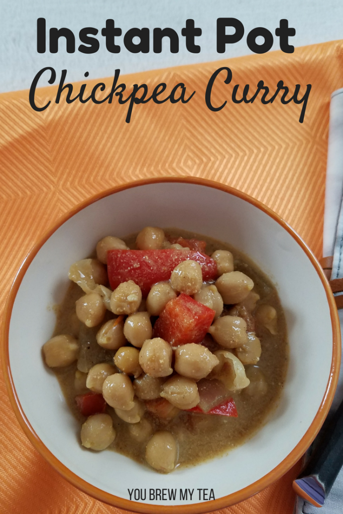 Use your Instant Pot to make a great VEGAN Curry Recipe! This chickpea recipe is a perfect Weight Watchers FreeStyle side dish or complete meal! Ready in just 5 minutes!