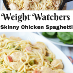 Our delicious and easy Skinny Chicken Spaghetti Recipe is a Weight Watchers FreeStyle dinner recipe you'll love to make! This easy chicken dinner is ready in under 30 minutes!