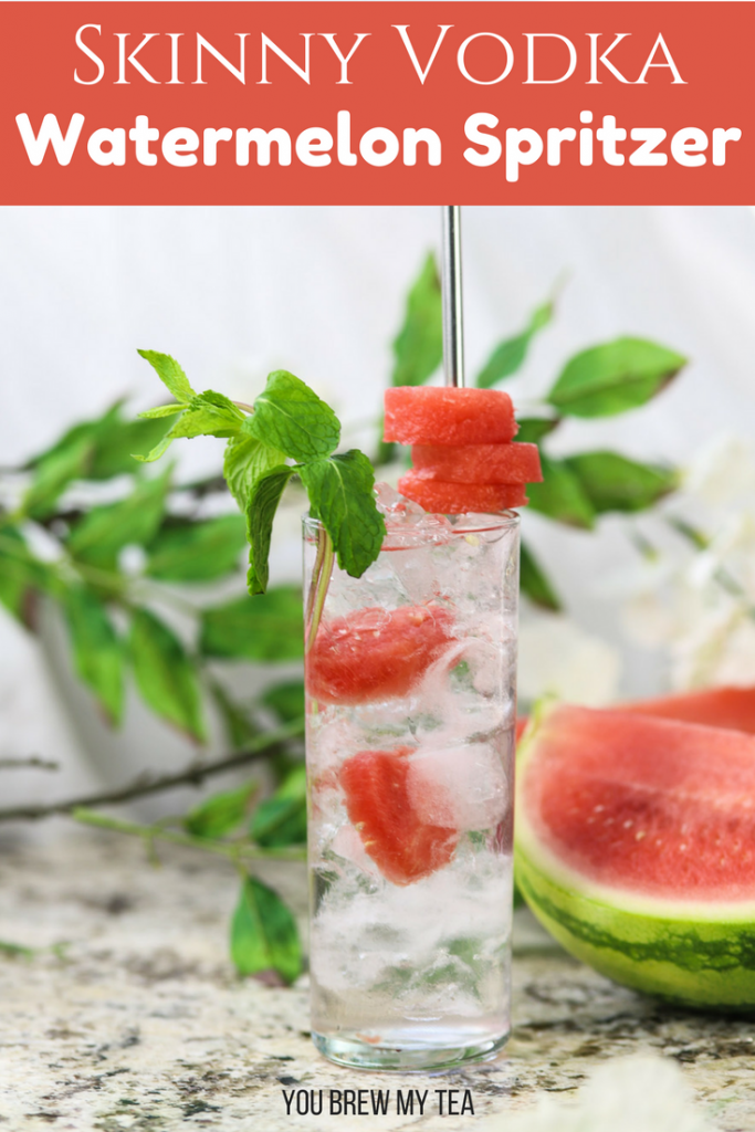 Make this Skinny Watermelon Vodka Spritzer for an easy cocktail that is also low in calories! Only 2 SmartPoints on the FreeStyle Weight Watchers plan! Tons of great flavor for low calorie cocktail!