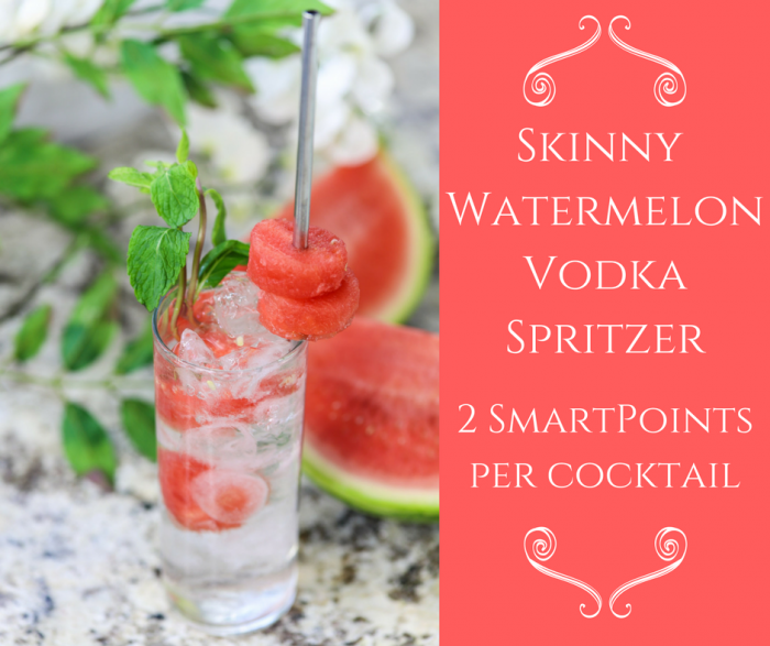 Make this Skinny Watermelon Vodka Spritzer for an easy cocktail that is also low in calories! Only 2 SmartPoints on the FreeStyle Weight Watchers plan! Tons of great flavor for low calorie cocktail!