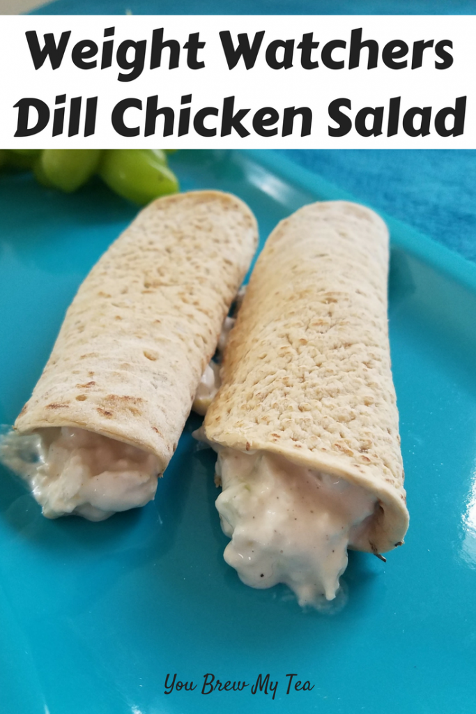 Make our Weight Watchers FreeStyle Dill Chicken Salad! This is so delicious and a great option for a fast and easy snack when paired with our favorite Flatout Flatbreads!