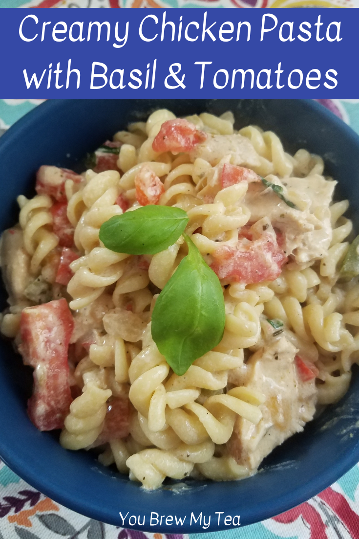Creamy Chicken Pasta with Basil and Tomatoes