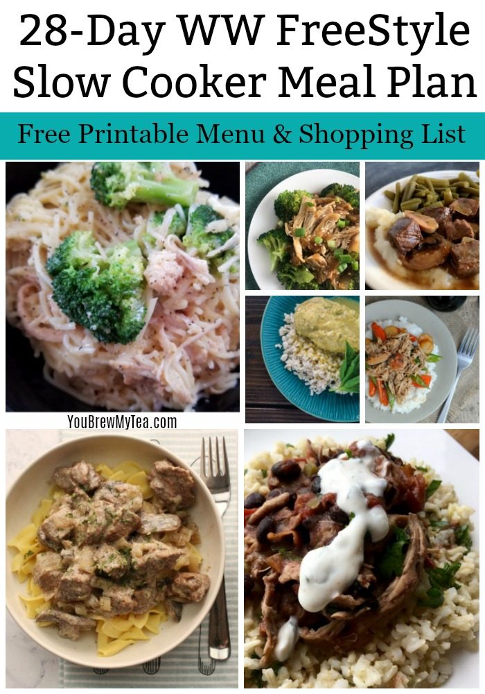 Check out this One Month Meal Plan Printable for WW FreeStyle Recipes! A great Slow Cooker Meal Plan that is easy to print, use, and enjoy while staying in point on the WW FreeStyle Plan!