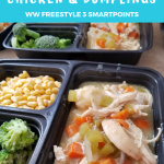 Looking for Freezer Friendly Chicken Recipes? Check out this easy Instant Pot Chicken and Dumplings Recipe! It's only 3 WW FreeStyle SmartPoints per serving and ready in under 30 minutes!