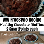 Everyone loves these Healthy Chocolate Muffins! So easy to make and only 2 SmartPoints per muffin on the WW FreeStyle Plan! A great dessert or breakfast recipe that is simple, fast, and easy! Great make ahead meal that freezes beautifully!