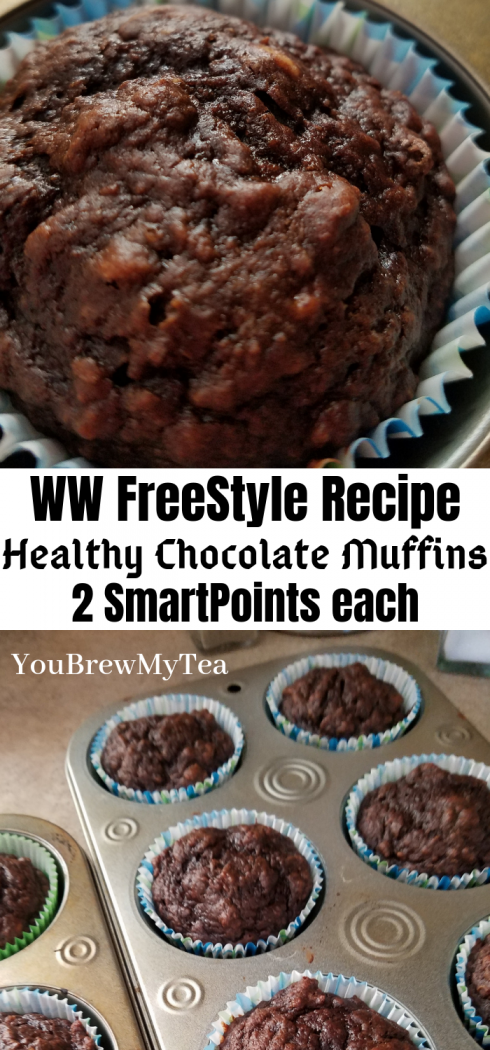 Everyone loves these Healthy Chocolate Muffins! So easy to make and only 2 SmartPoints per muffin on the WW FreeStyle Plan! A great dessert or breakfast recipe that is simple, fast, and easy! Great make ahead meal that freezes beautifully!