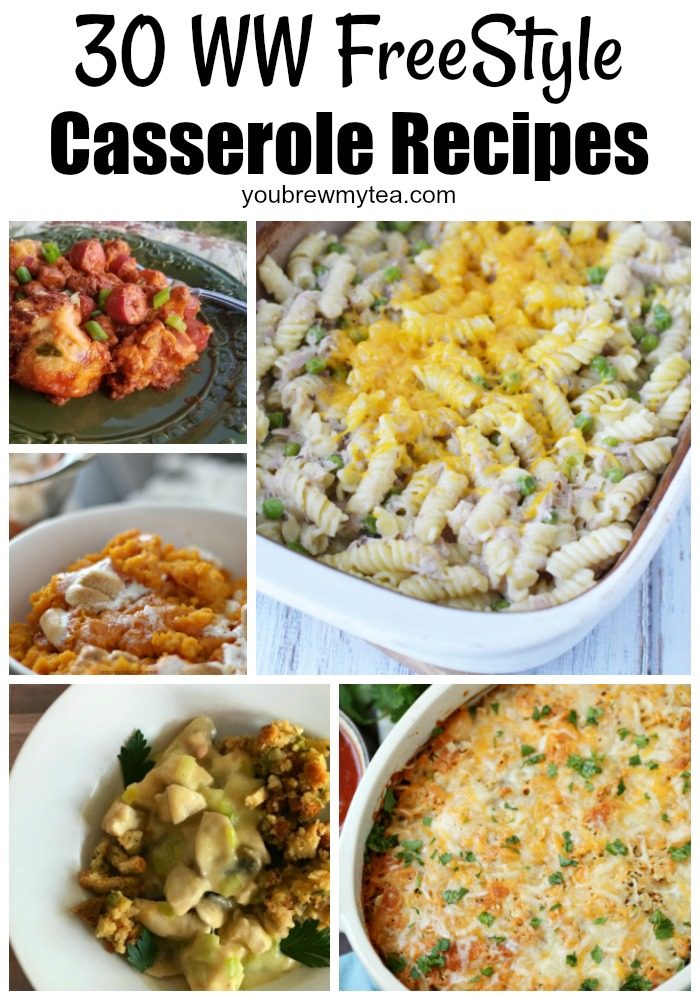 Collage image of ww freestyle casserole recipes