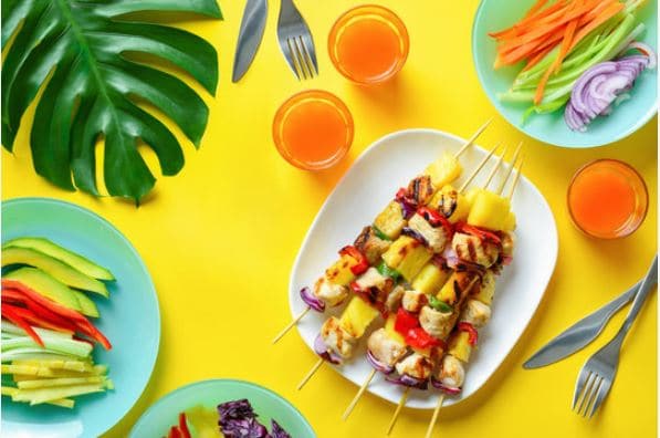 Hawaiian Chicken Kebabs