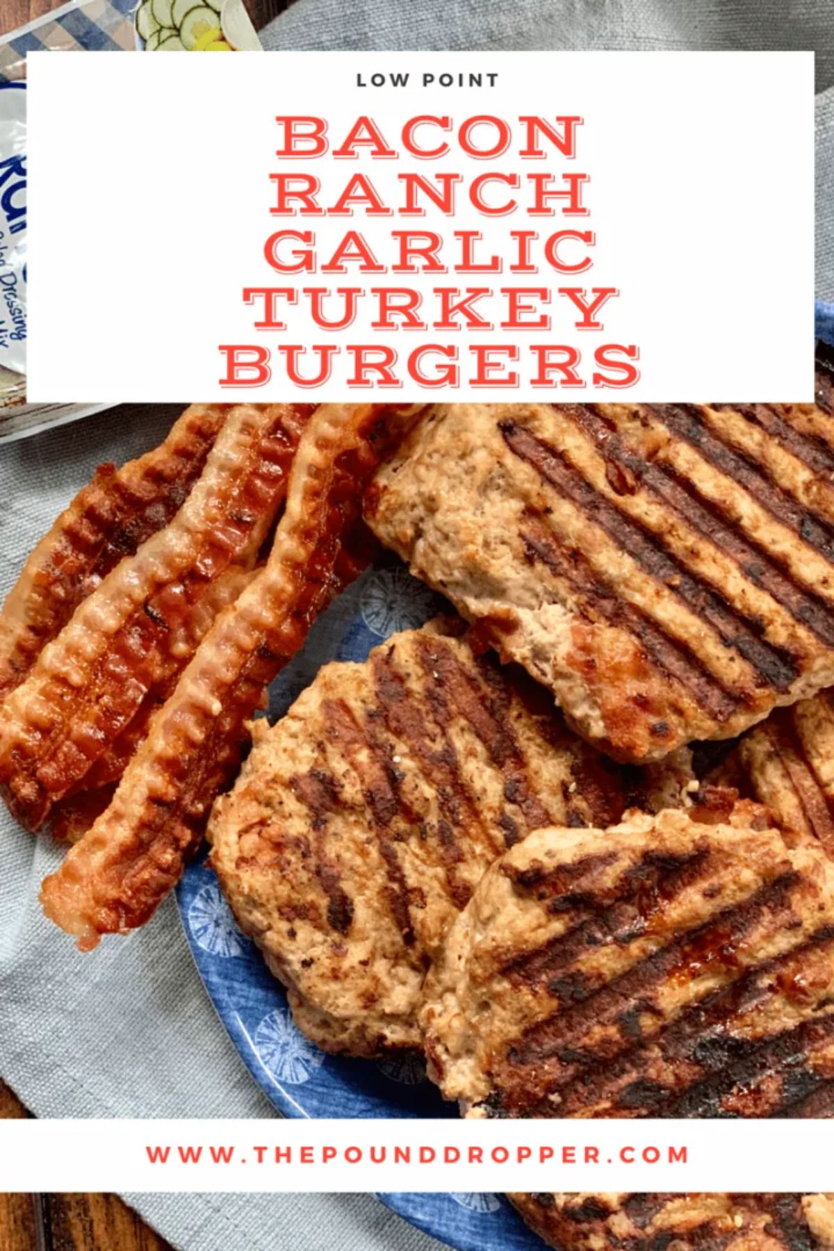 bacon garlic turkey burgers pinterest image