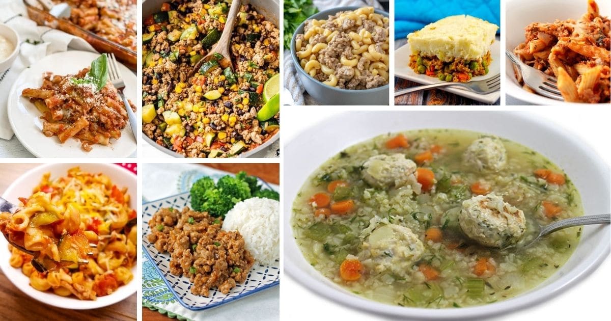 collage of recipes with soup in right corner