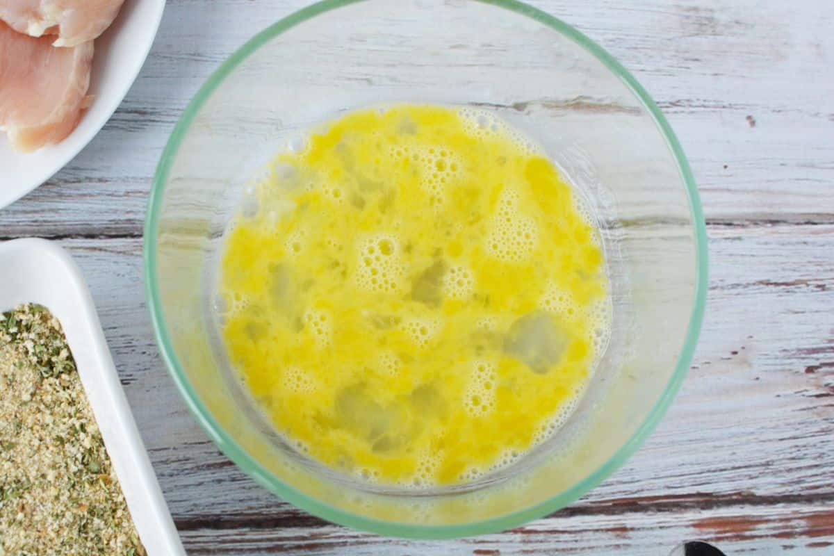 egg in a glass bowl